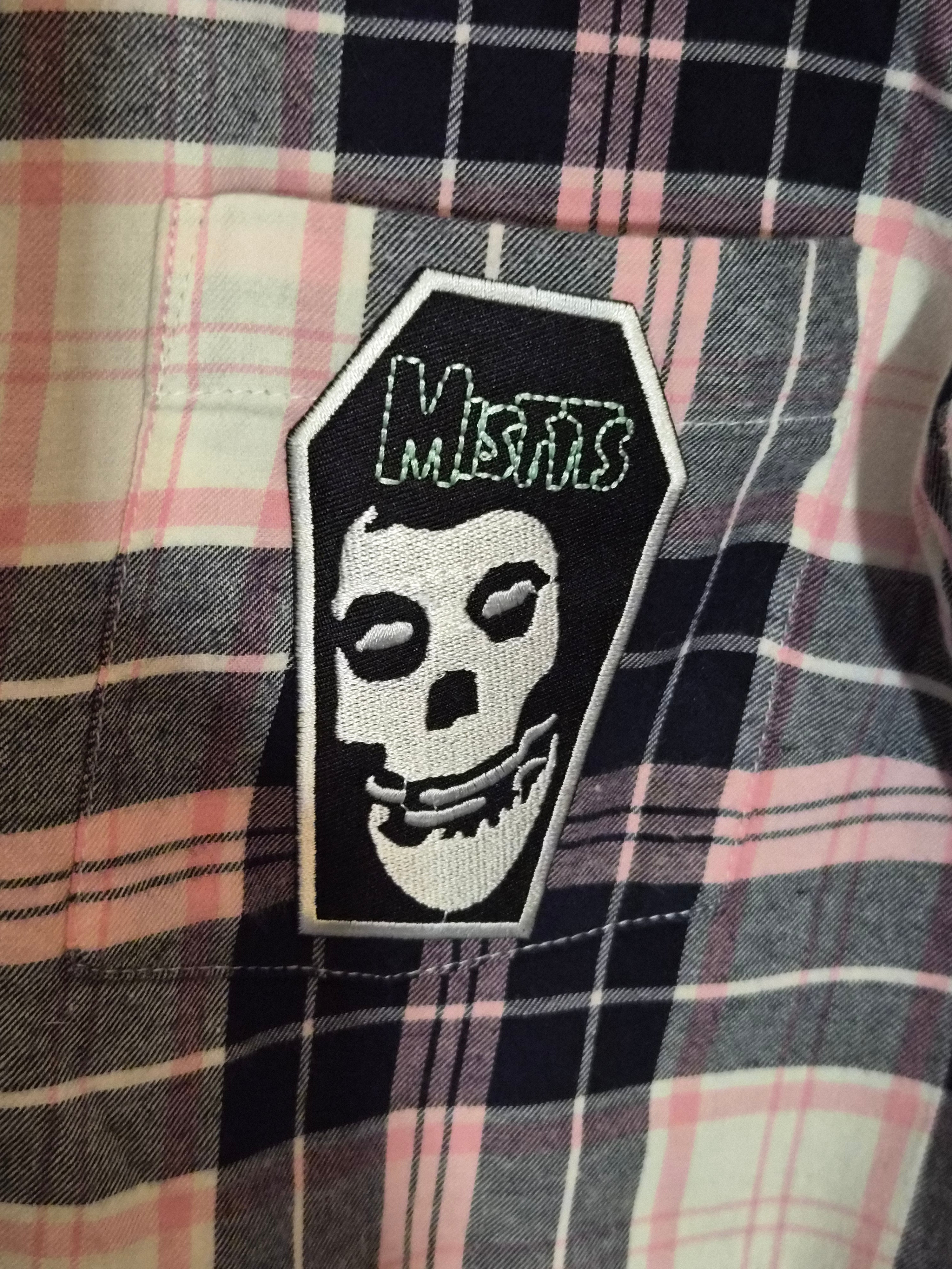 One-of-One Punk Flannel – Misfits Patch – DIY Reworked Shirt