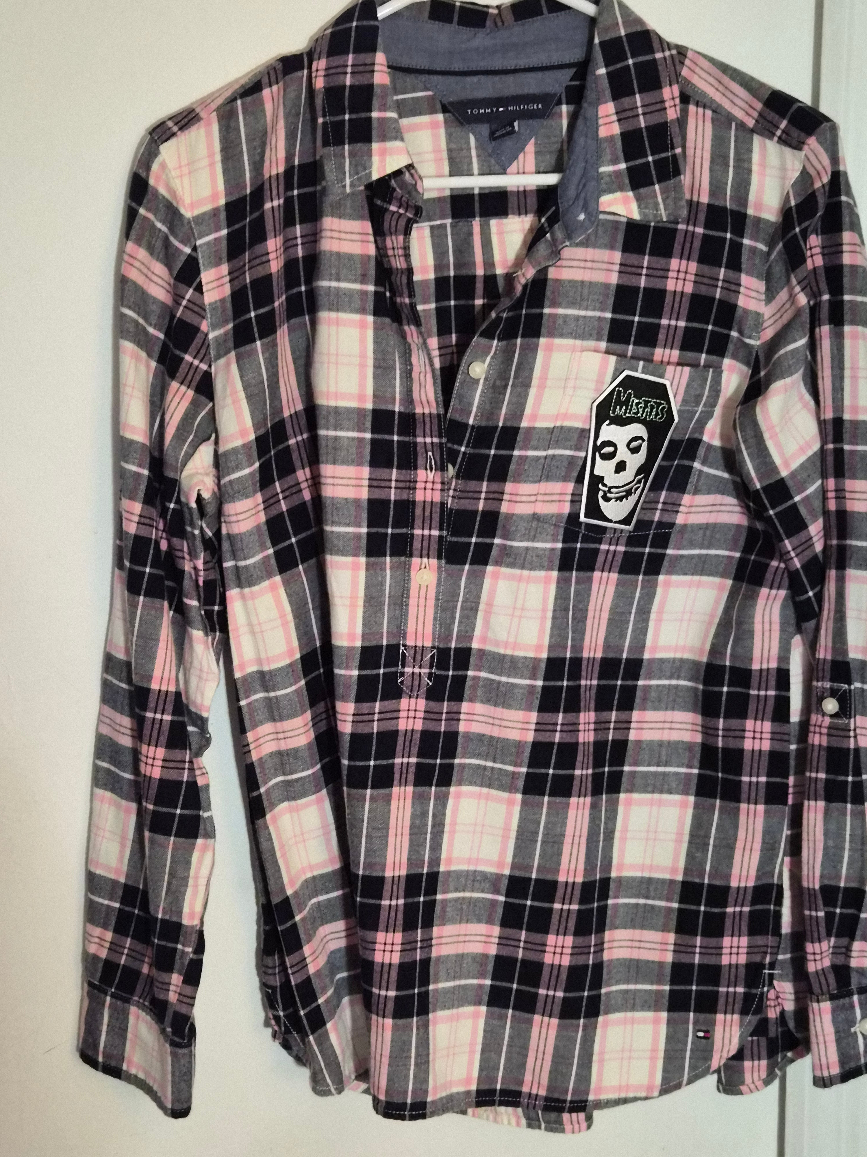 One-of-One Punk Flannel – Misfits Patch – DIY Reworked Shirt
